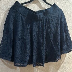 Elegant Navy Lace Skirt